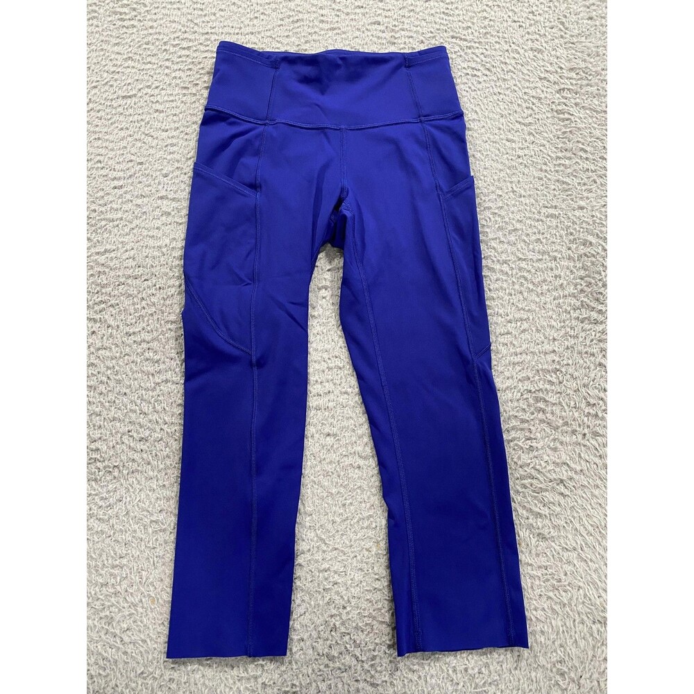 Lululemon Pants Womens 4 Blue Fast free Crop Leggings High Rise Pockets